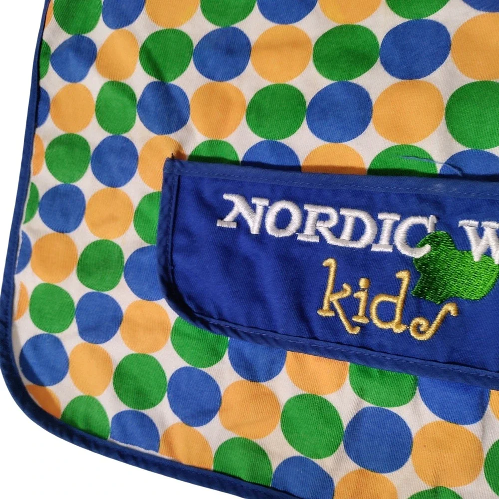Nordic Ware Kids Apron 100% Cotton Polka Dot Blue Green‎ Orange Toddler Child